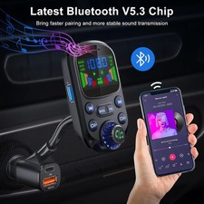 Car Bluetooth FM Transmitter Radio MP3 Wireless Adapter Hands-Free 3Port Charger