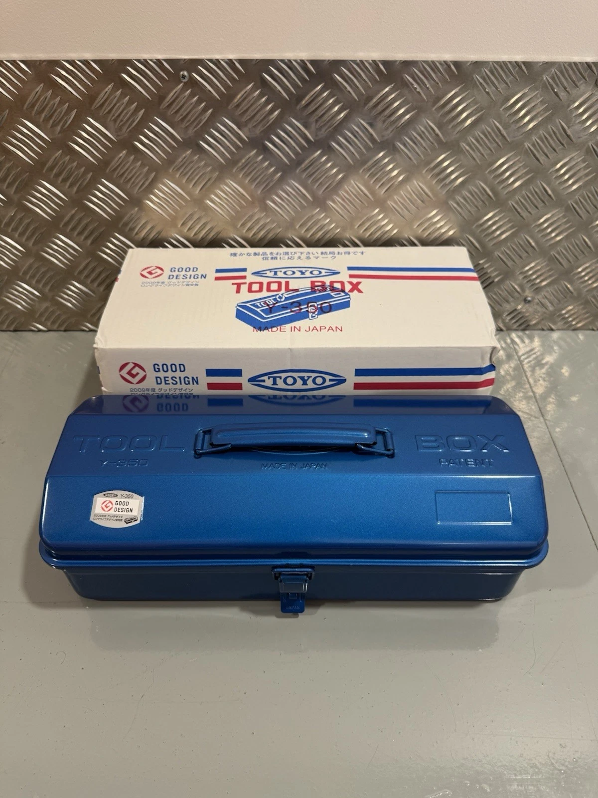 TOYO STEEL Y-350 Trunk Shaped Tool Box Blue Pressed Steel Brand New
