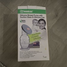 haakaa Silicone Manual Breast Pump with Suction Base, Silicone Cap, Clear, 1 Set