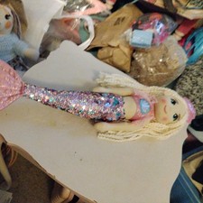 Mermaid Doll Soft Toy 35cms blonde hair pink outfit 