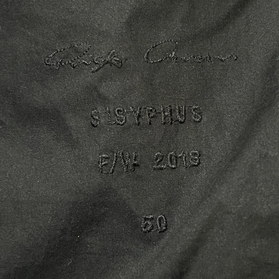 Chaqueta Rick Owens Cuero Rayada Abrigo Sísifo Asimétrico Hombres 2018 FW Pasarela Foto 3 de 4