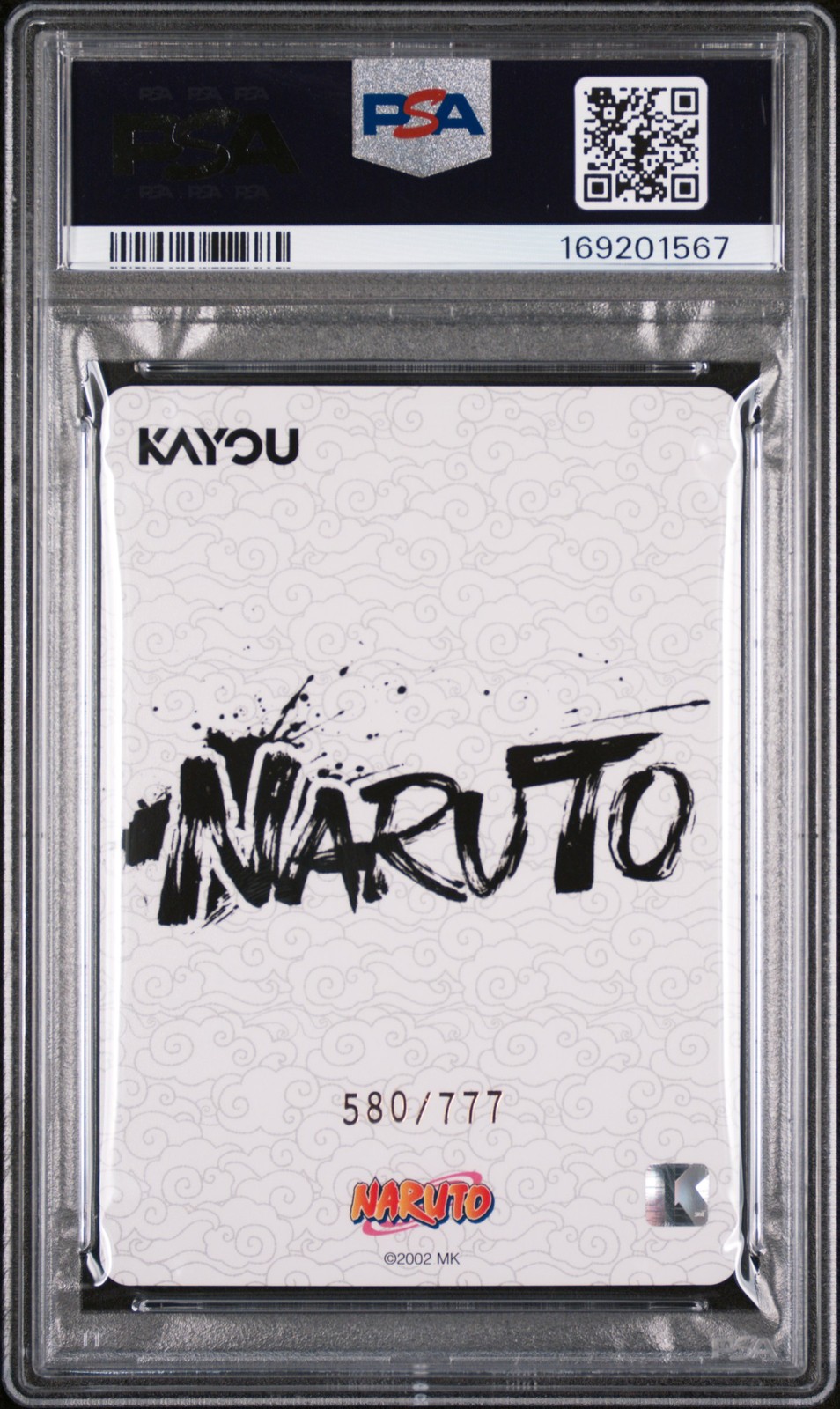 2026 KAYOU NARUTO SMRITI COLLECTIBLE CARD #002L4 HIRUZEN SARUTOBI 580/777 PSA 10 view 2