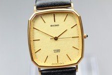Vintage N MINT Citizen Exceed 2730-272544 Gold Quartz Men s Watch From JAPAN