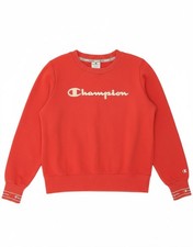 CHAMPION Womens Graphic Oversized Sweatshirt Jumper UK 10 Small Red Cotton AS13