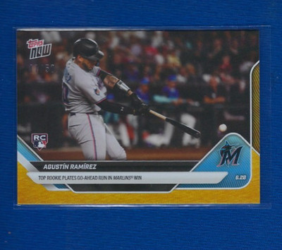 Agustin Ramirez 2025 Topps NOW Gold #358 SP #47/50 MLB Rookie Miami Marlins RC