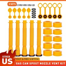 5X Replacement Gas Can Spout Nozzle Vent Kit for Plastic Gas Cans Old Style Cap