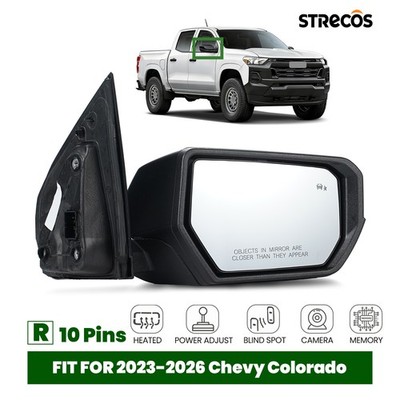 Right Side Mirror For 2023-2026 Chevrolet Colorado W/BSD &Camera &Memory 10 Pins