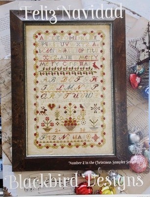 Blackbird Designs Cross Stitch Chart FELIZ NAVIDAD Christmas Sampler Series #2