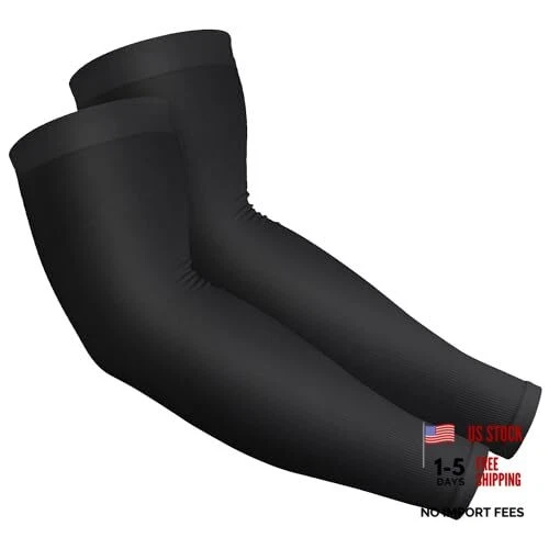 UV Sun Protection Compression Arm Sleeves for Men & 100 Pair 100 Pair Black
Opens in a new window or