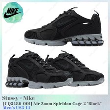Nike Stussy x Air Zoom Spiridon Caged 2 Black Cool Grey for Sale