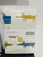 Scion Living Mr Fox Birthday Multi Coloured Kingsize Duvet Cover Set. New