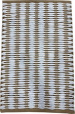 Tappeto di carta chindi tessuto a mano beige minimalista righe naturali indiano dhurrie
