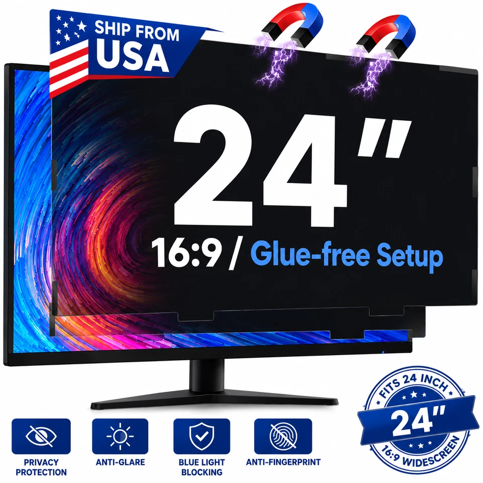 16:9 Monitor Privacy Screen 23.6 23.8 24 27 Inch Anti-Glare Blue Light - Image 3 of 4