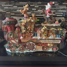 Holiday Living 20 Inch Fiber Optic Lights Resin Christmas Express Train Adapter