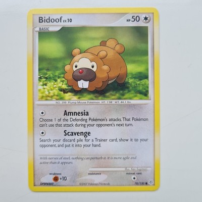 Bidoof 70/130 Common Diamant & Perle Pokemon Karte 2007 NM