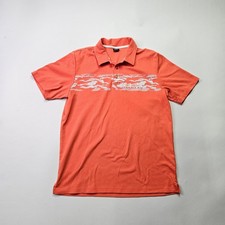Oakley Men's S/P Short Sleeve Polo Shirt - Orange with Graphic Print