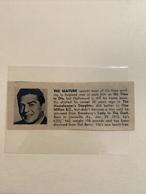 Vic Mature No Time to Die & Vera Miles F.B.I. Story 1959 Hollywood Star Panel