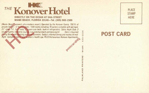 Picture Postcard> Florida, Miami Beach, the Konover Hotel - Picture 2 of 2