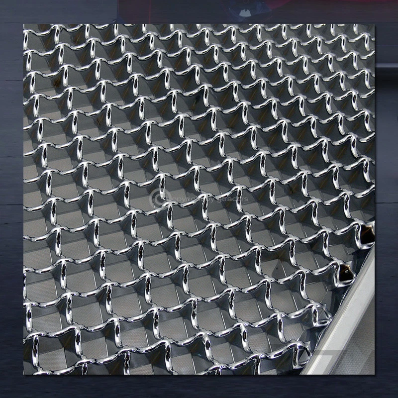 Protector de rejilla de parachoques delantero de malla cromada de lujo para Chrysler 300 300C 2011-2014 Foto 4 de 4