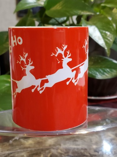 Taza de café de Navidad trineo de Papá Noel y reno 12 oz. Apto para lavavajillas hecho a mano - Imagen 4 de 4