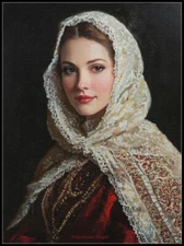 Elegant Russian Lady 2 - Chart Counted Cross Stitch Patterns Needlework DMC DIY