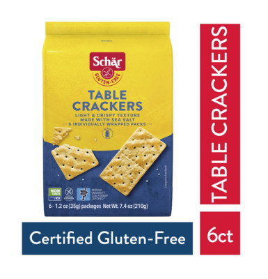 Schar Gluten Free Table Crackers, 7.4 Ounce - 1.2oz packs per case
