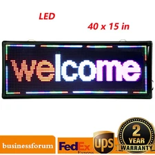 40X15" LED DIY Programmable Scrolling Message Open Sign Display Board 3-COLOR
