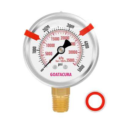 #ad Glycerin Filled Hydraulic Pressure Gauge 0 5000Psi 2 1 2quot; Dial Size Steel Cas $10.97