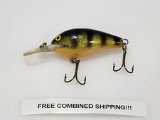 Vintage Rapala Wood Fat Rap #5 Crankbait Perch Very Good Condition FR-5 P