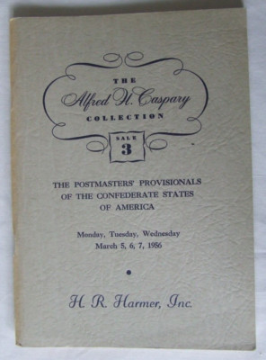 HARMER BRIEFMARKEN AUKTIONSKATALOG - ''CASPARY'' POSTMASTERS PROVIS - NEW YORK 1956