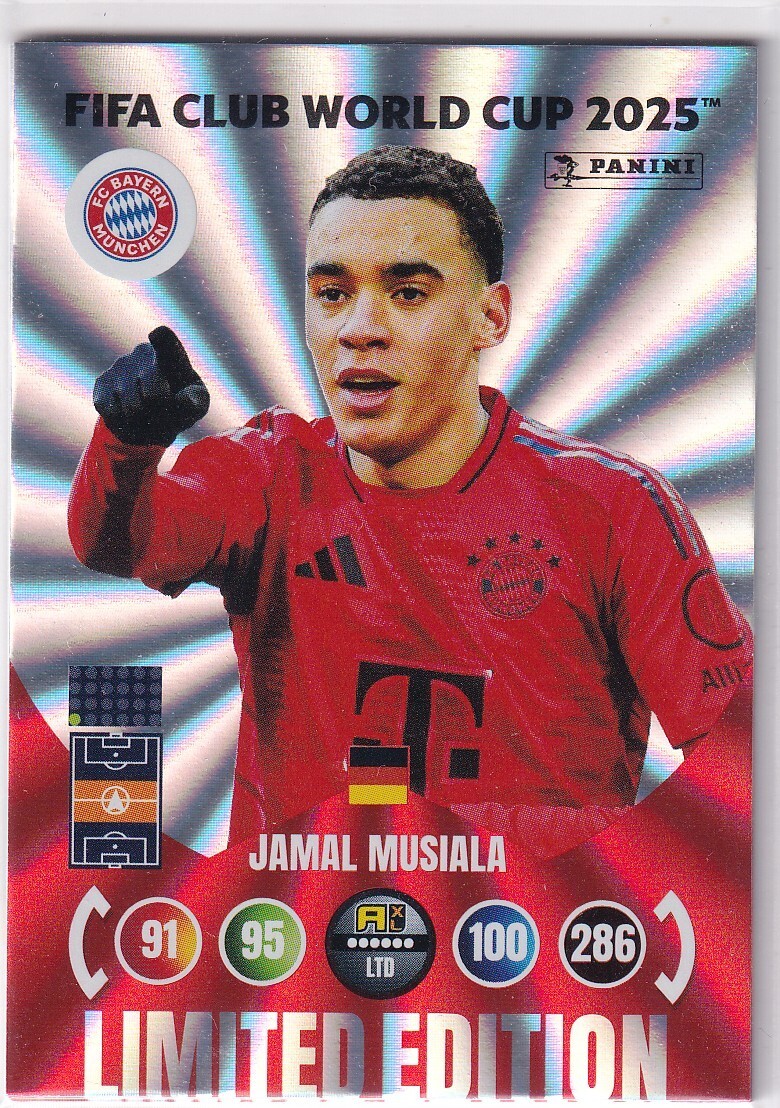 Panini 2025 FIFA Club World Cup 25 Card No. Jamal Musiala Limited Edition