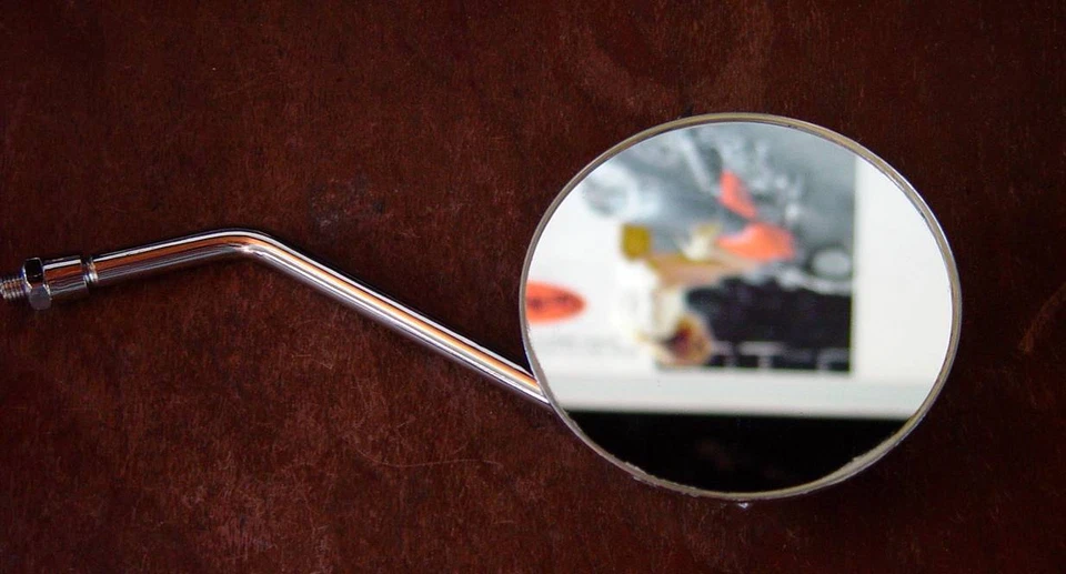 Espejo redondo Norton Commando 1973-77, (1) izquierdo/derecho, 4", Reino Unido Foto 3 de 4