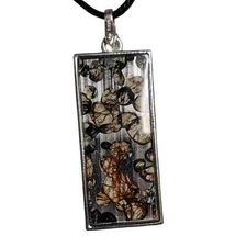 1psc Meteorite pendant, Brenham Pallasite Meteorite pendant Necklace  -LK048048