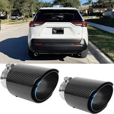 For Toyota RAV4 2.5" in 3.5" Out Carbon Fiber Exhaust Pipe Tips Stainless Steel