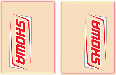 FLU Designs Inc. Obere Gabel Aufkleber Showa - Rot/Weiß/Grau