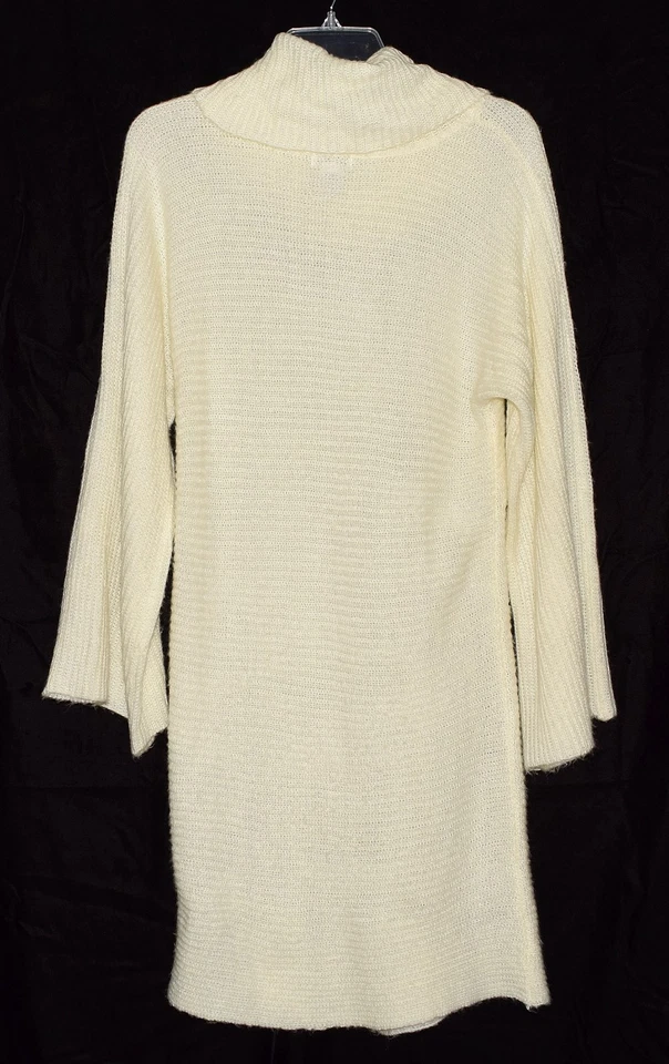 Vestido Suéter Charlotte Russe Crema Mezcla Lana Tejido Acanalado Para Mujer Cuello Capucha Talla L Foto 2 de 4