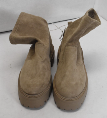 American Eagle Taupe Suede Sock Lug Boots Beige Chunky Ankle  display picture 2