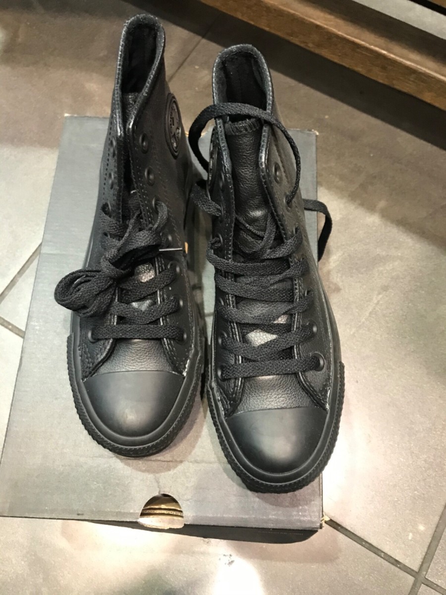 converse allstar chuck taylor leather black mono 36 | eBay
