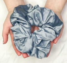 Jumbo XXL Satin Scrunchie Blue New