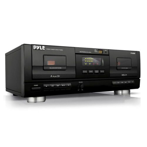 Pyle Dual Stereo Cassette Deck Player System & Audio Recording with USB - Afbeelding 1 van 8