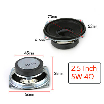 2.5 Inch Audio 5W 4Ω Passive Full-Range Speaker Round HI-FI Speakers