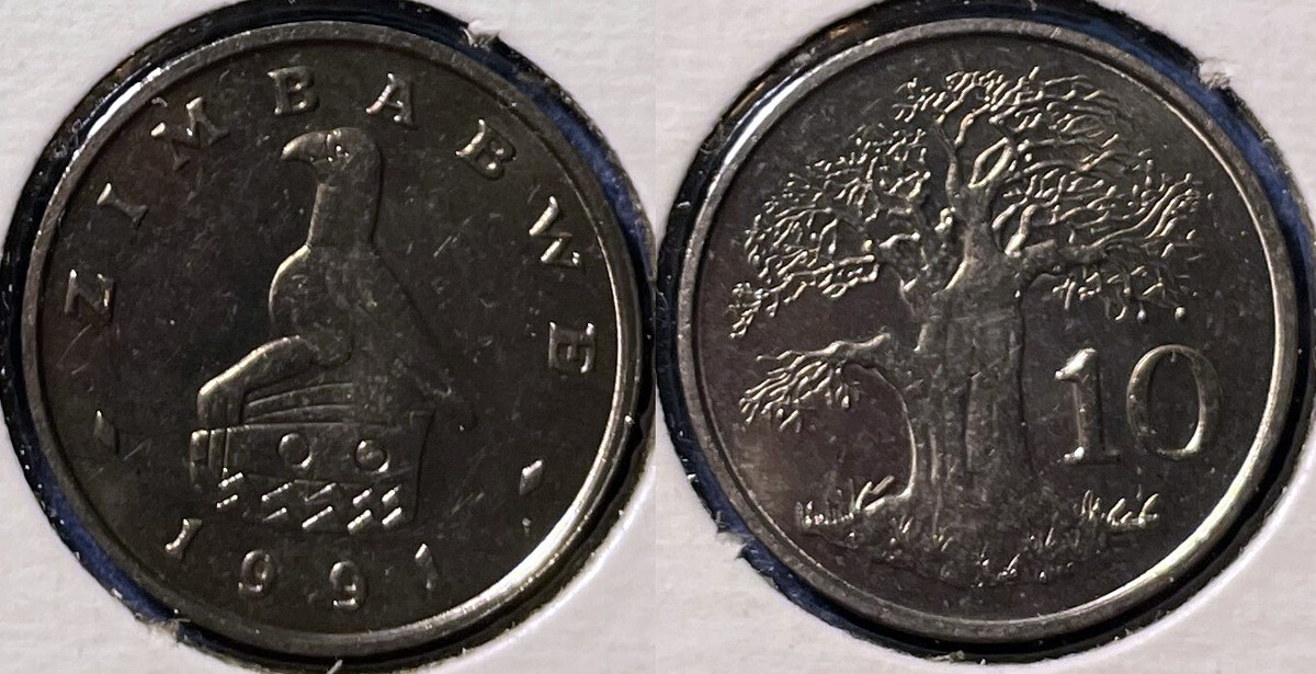 Zimbabwe 1991 10 Cents Baobab Tree KM-3 Copper-nickel BUNC
