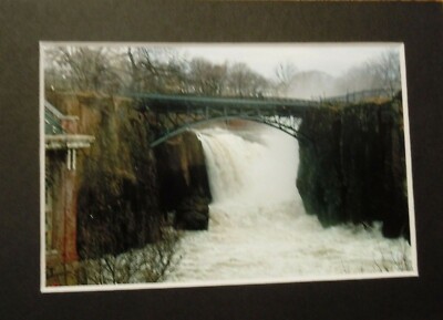Paterson NJ Great Falls roaring water 4x6 black matted Photo G
