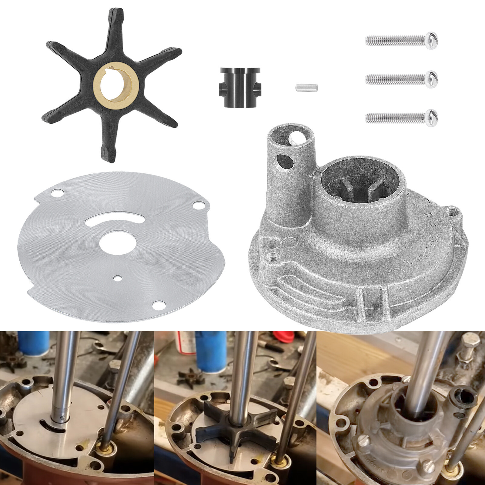 Water Pump Impeller Kit Johnson Evinrude OMC (10 15 18 20 25 HP) 18