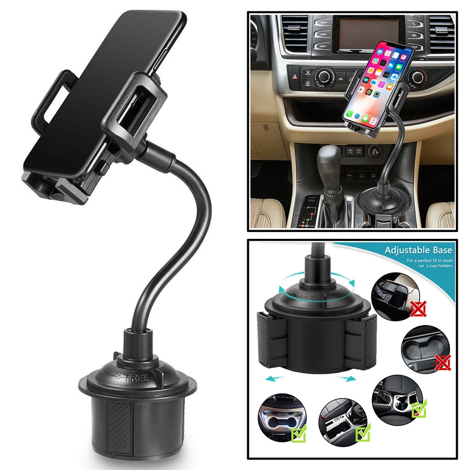 2Pack Universal Car Cup Holder Mount Accessories 360° Adjustable For Cell Phones - Image 2 of 4