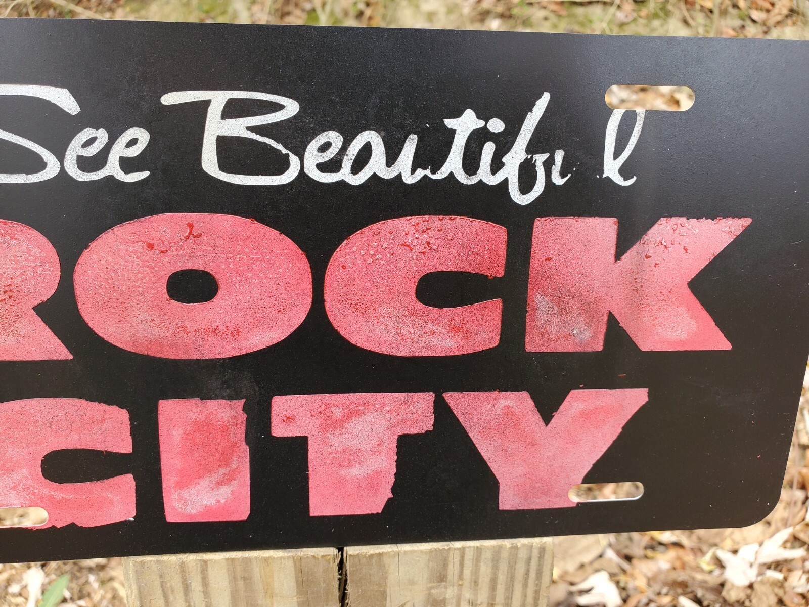 See Rock City Chattanooga TN Speed Shop Booster License Plate Tag