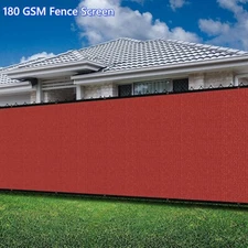 6' Tall Fence Privacy Screen Shade Cover 180GSM Anti-UV Breather Mesh Cover Red
