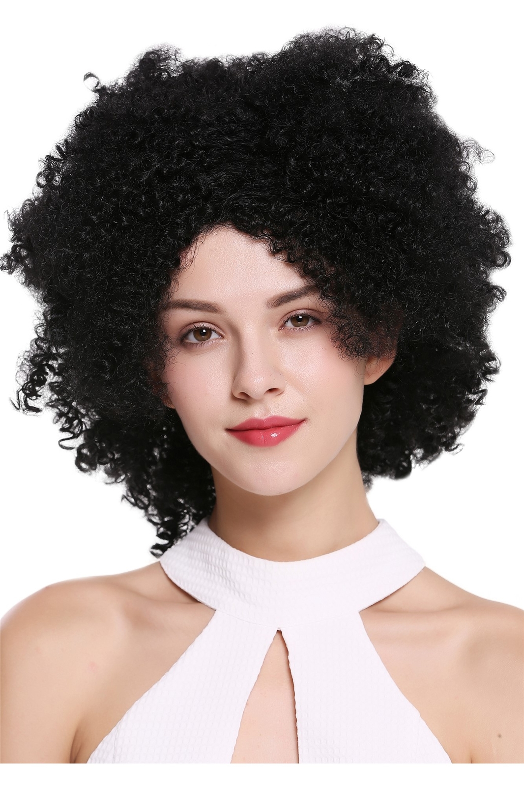 Wig Women's Curly Afro Curls Caribbean Volume Voluminous Black