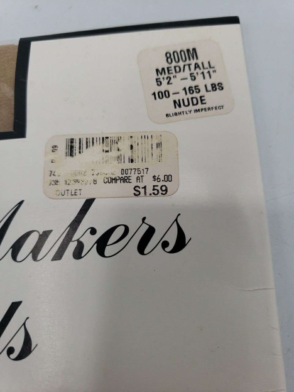 Medium Tall Famous Maker Sheer NUDE  Pantyhose High Waisted Sheer Toe 