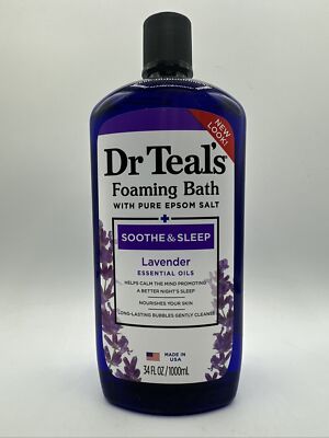 Dr Teal's Foaming Bath Pure Epsom Salt Soothe And Sleep with Lavender 34 Ounce